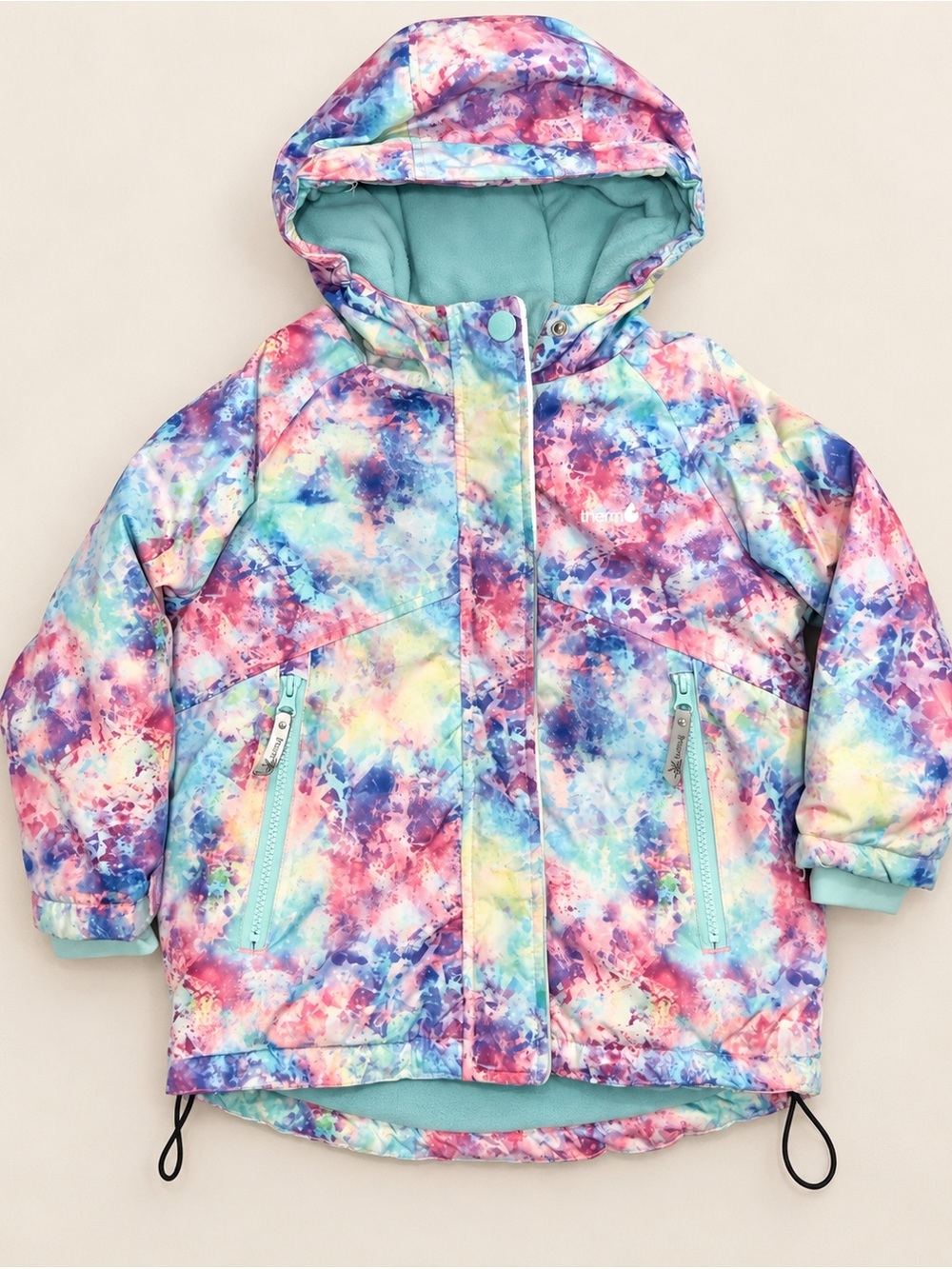 Therm Kids Girls Snow Jacket 4T Fleece Lined Colorful Winter Coat